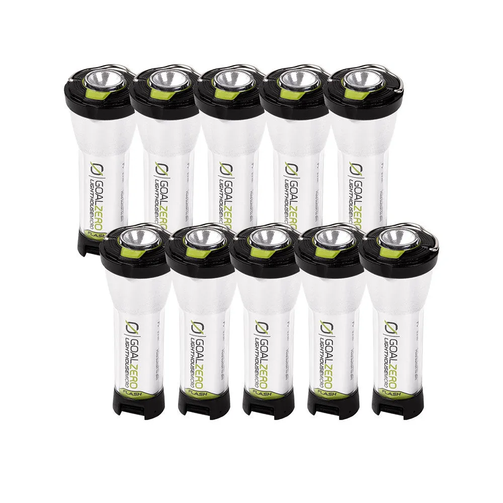 (10-Pack) Lighthouse Micro Flash USB Rechargeable Lanterns