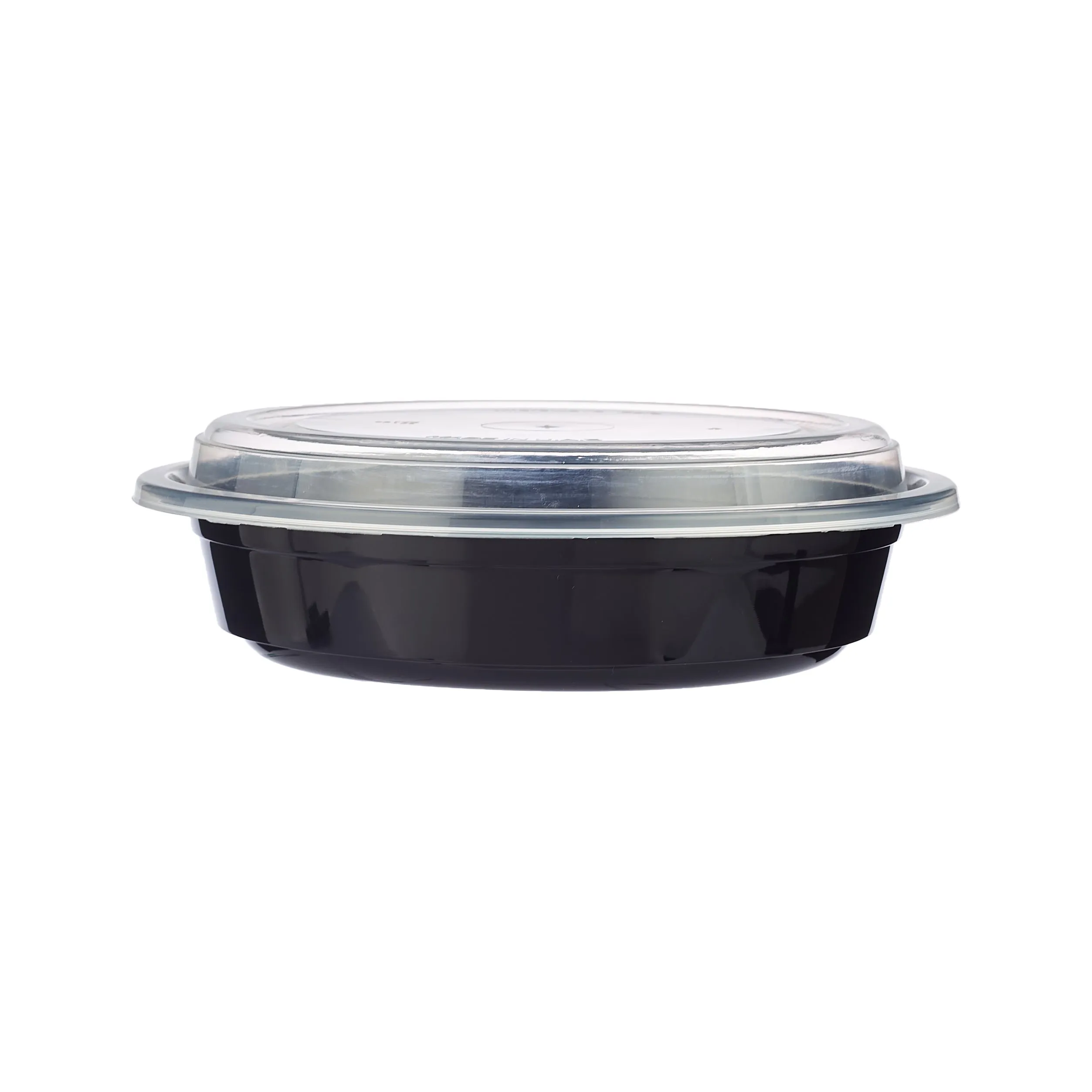 125 Pieces Black Base Round Container With Lid