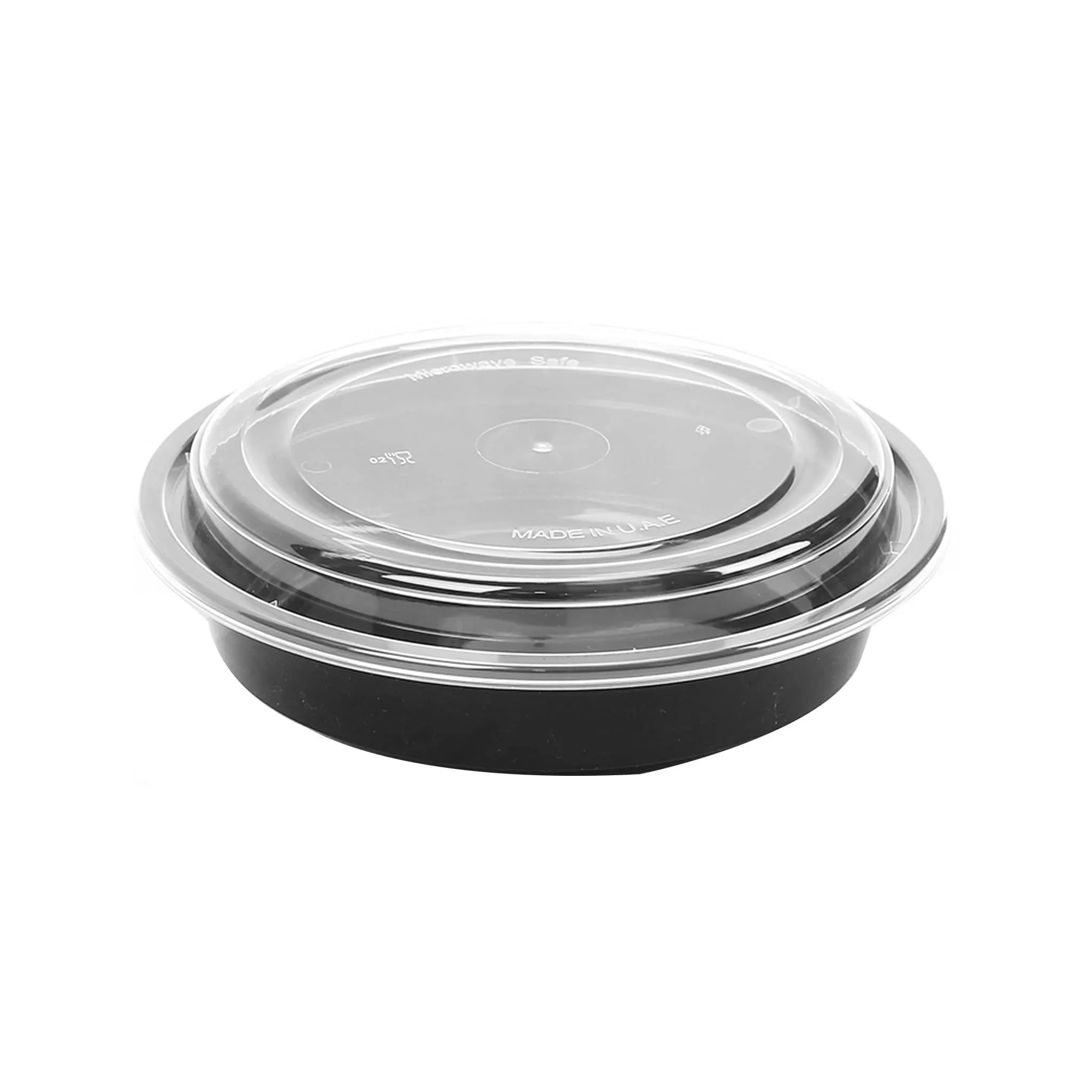 125 Pieces Black Base Round Container With Lid