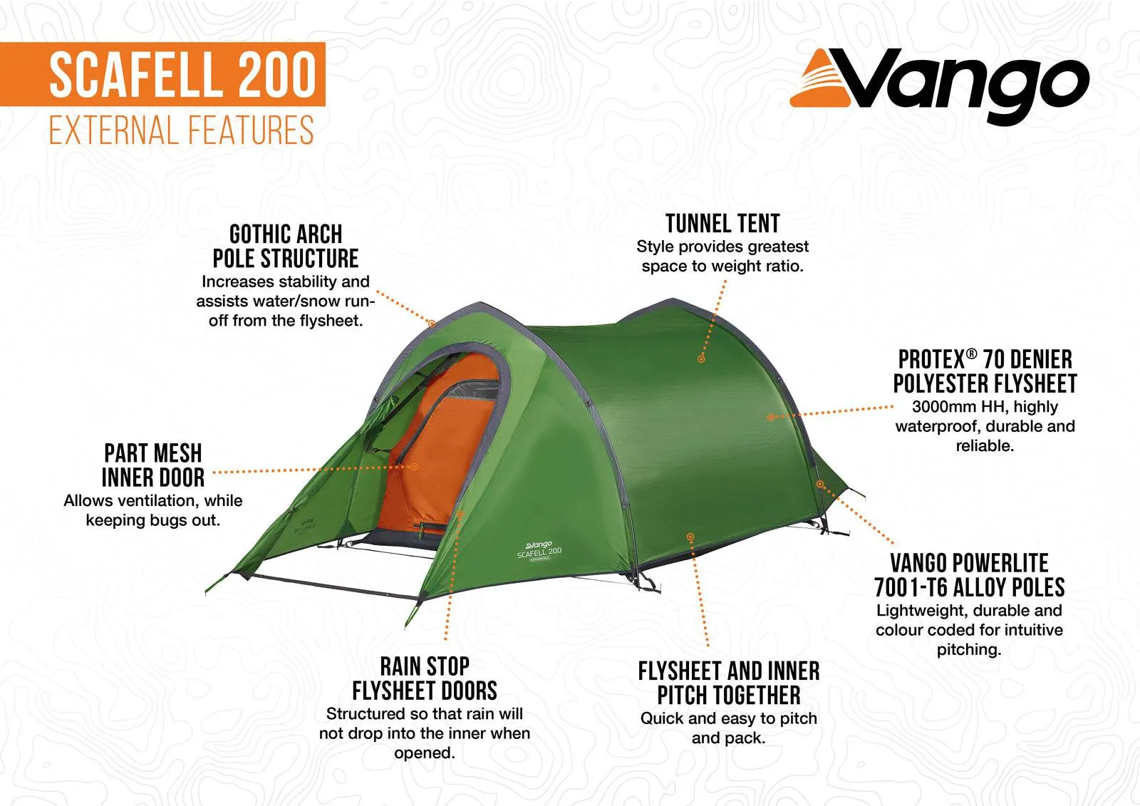 2 Person Camping & Touring Tent - Scafell 200 with TBS II - 2.50kg by Vango