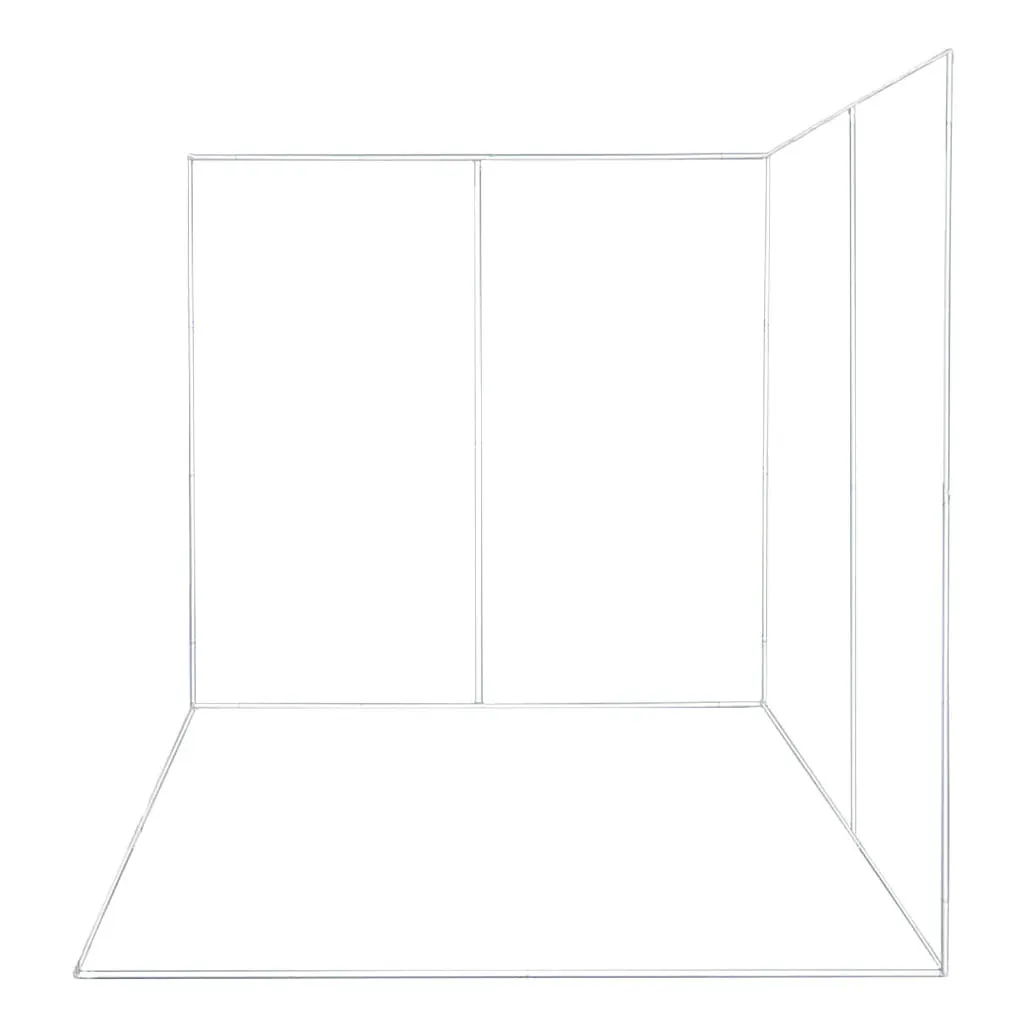 2.4m x 2.4m x 2.4m Wall Studio Photo Booth Corner - Black (Made To Order)