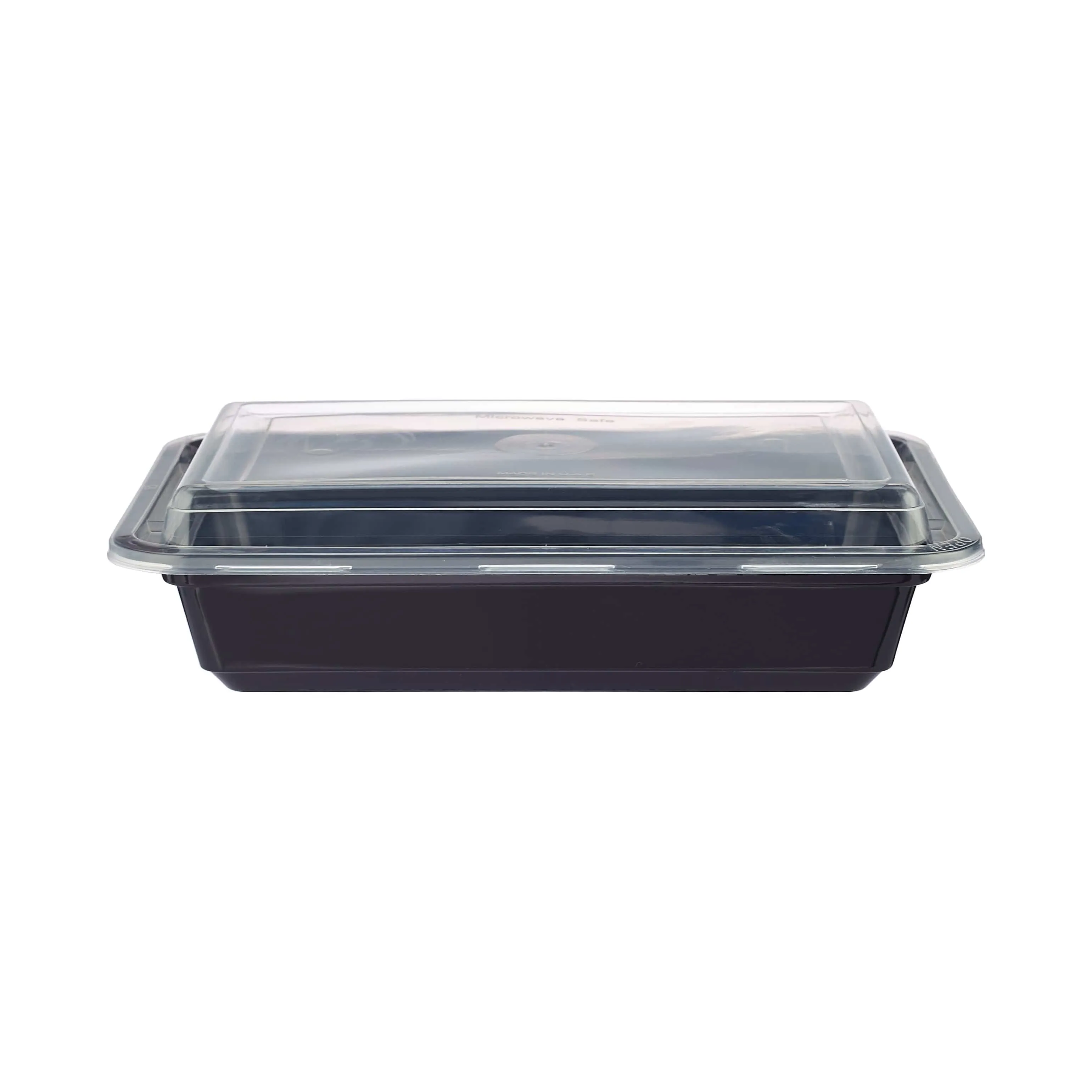 300 Pieces Black Base Rectangular Container 28 Oz