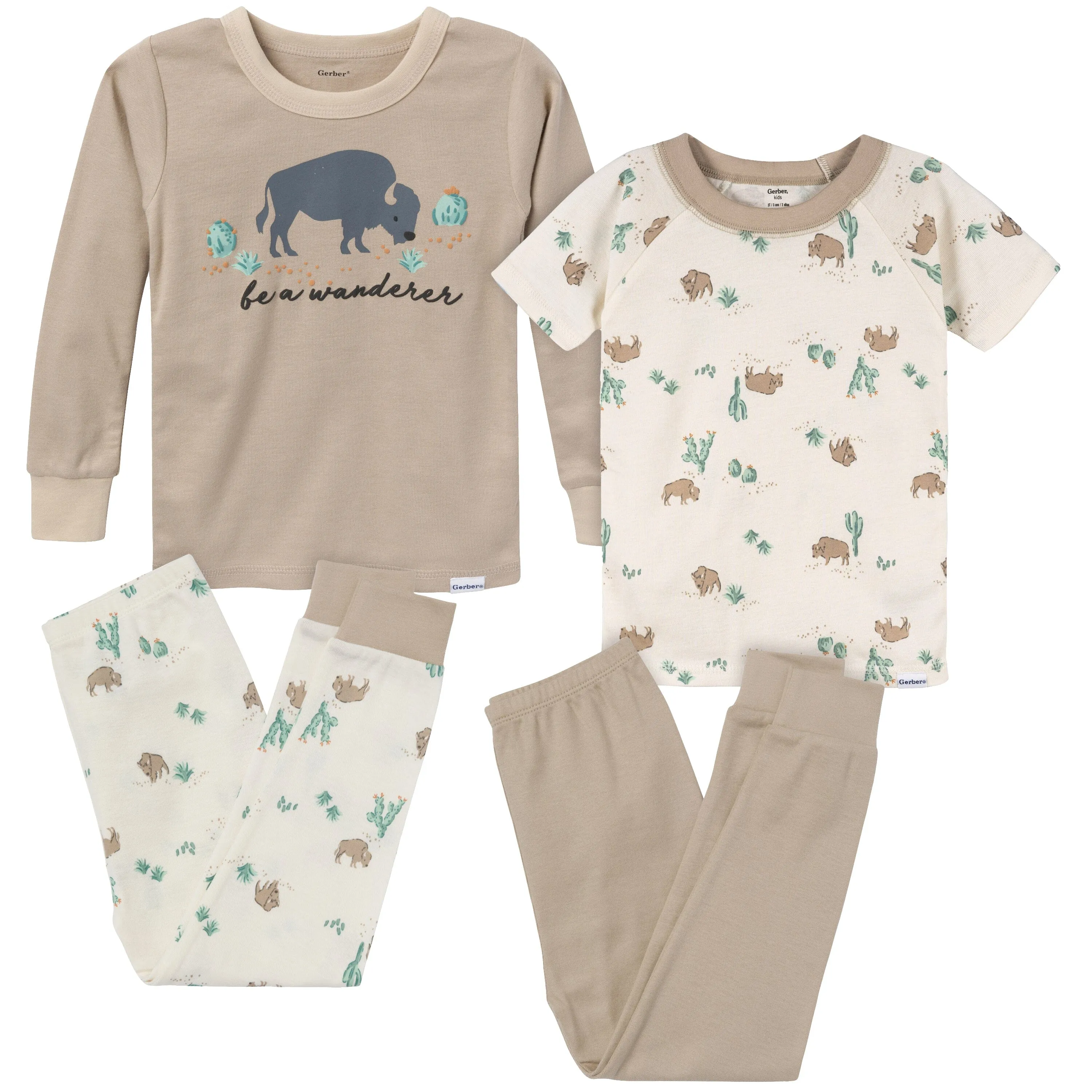 4-Piece Infant & Toddler Boys Buffalo Tops and Pants Sets