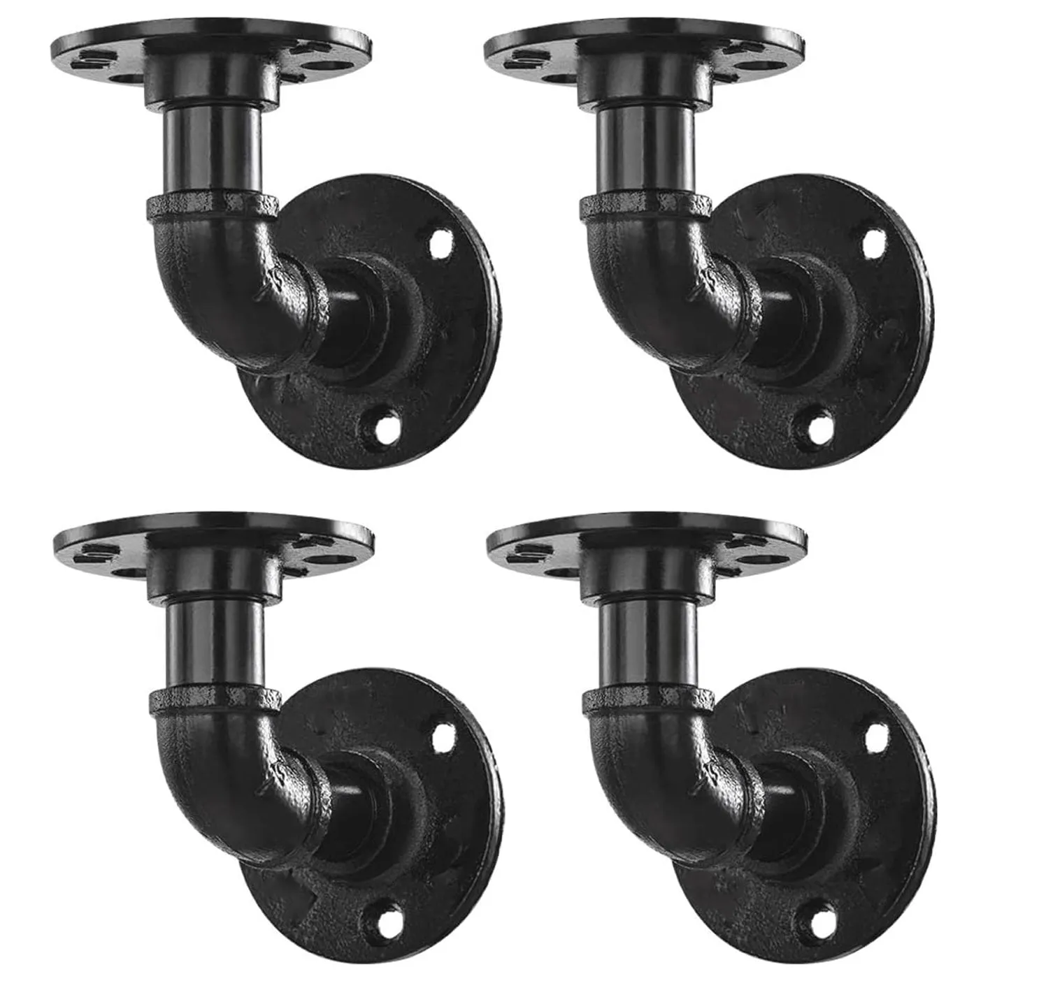 4Pack Industrial Pipe DIY Shelf Bracket 14X21CM