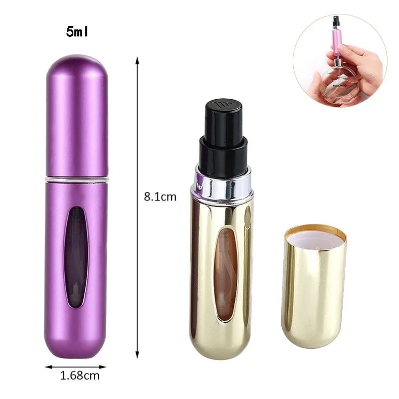 Aluminium Mini Portable Perfume Refillable Travel Spray Bottle