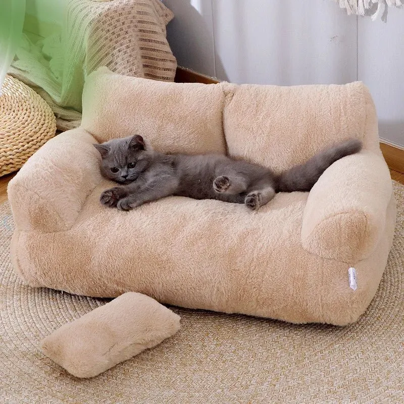 Anniepaw Luxury Cat Bed Soft Warm Sofa Detachable Washable Non-slip for Small Dogs