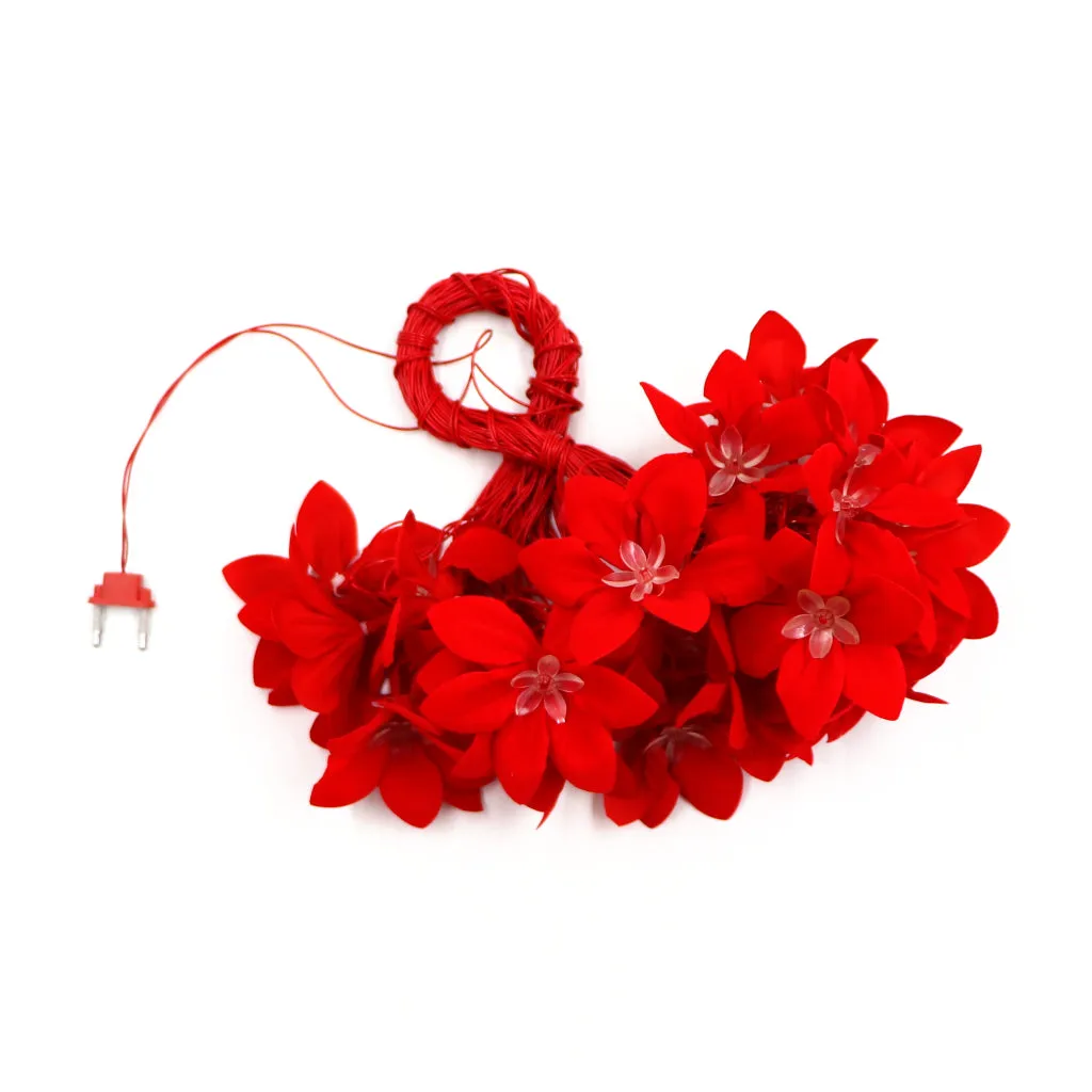 Big Red Flower 24 LED String Fairy Lights