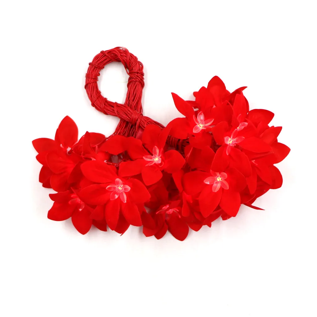 Big Red Flower 24 LED String Fairy Lights