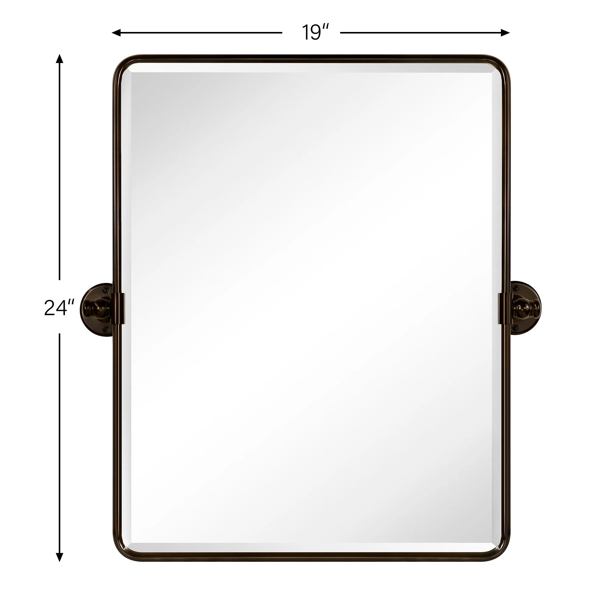 Black Friday Sale Woodvale Rectangular Pivoting Mirror Tilt Mirror for Bathroom Swivel Metal Framed Rectangle Wall Mounted Bathroom Vanity Mirror