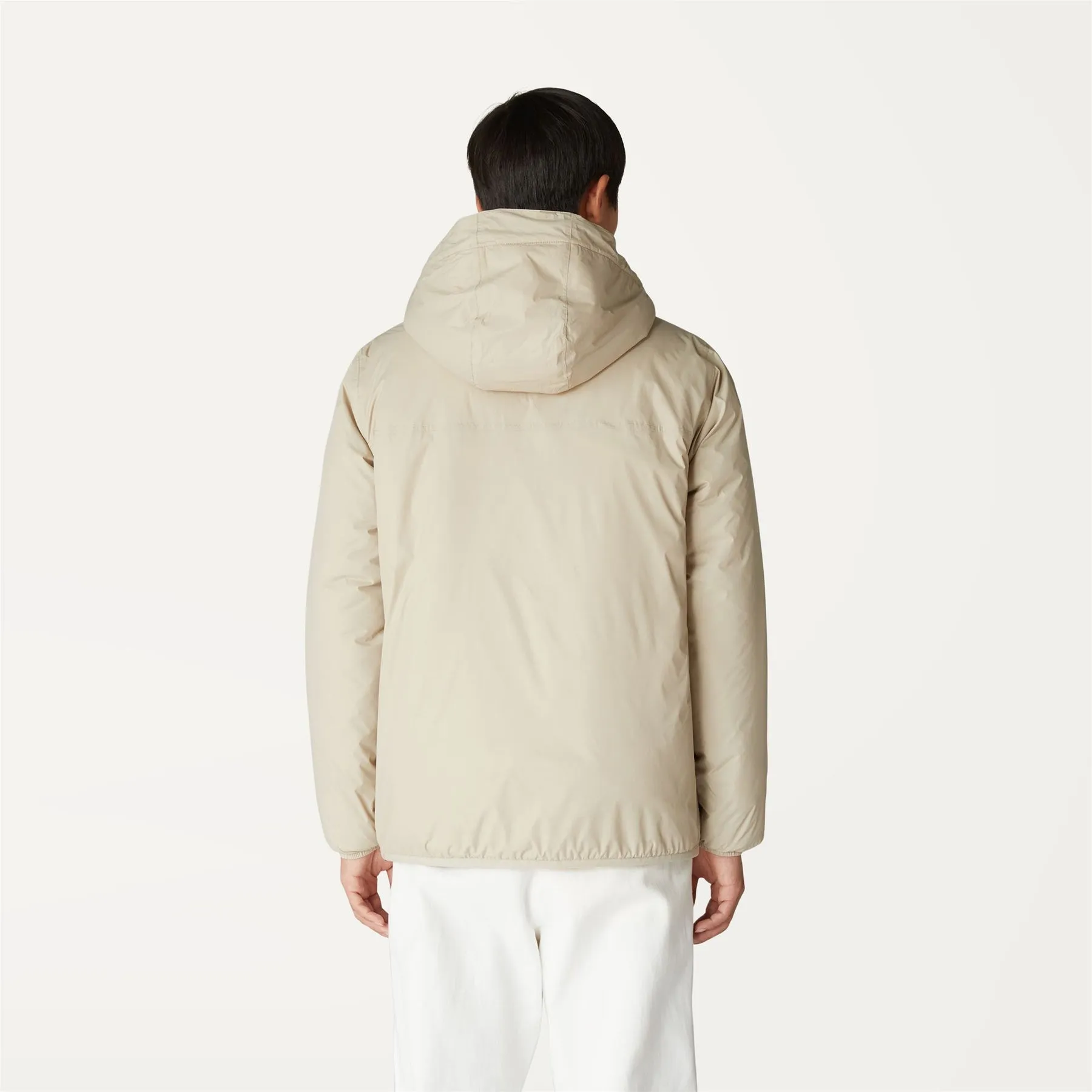 Claude Orsetto - Unisex Sherpa Lined Waterproof Full Zip Rain Jacket in Beige Grey