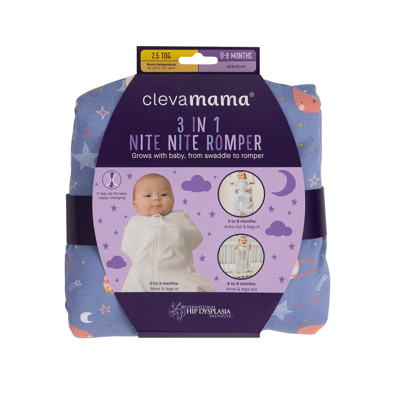 Clevamama 3-in-1 Nite Romper & Sleep Bag 2.5 Tog