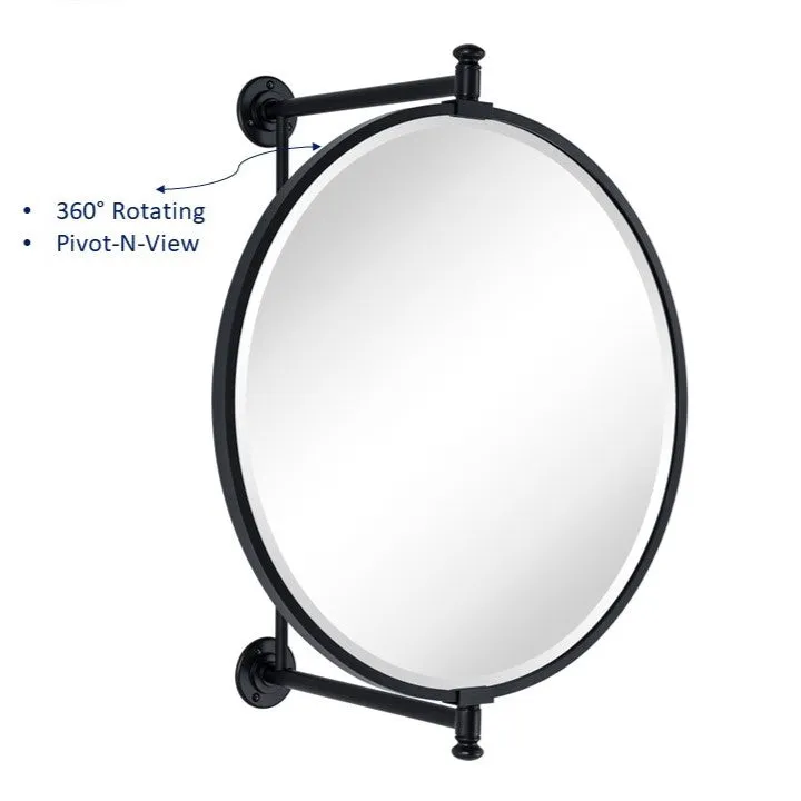 Corrente Rectangle Swivel Rotate Mirror Pivot-N-View Mirror for Bathroom Tilt Metal Framed Wall Mounted Bathroom Vanity Mirror