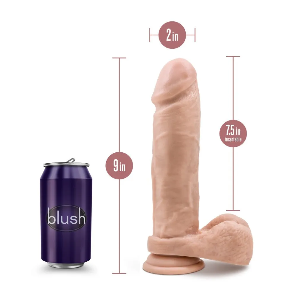 Dr. Skin Silicone By Blush® | Dr. Julian Realistic Vanilla 9-Inch Long Dildo With Balls & Suction Cup Base