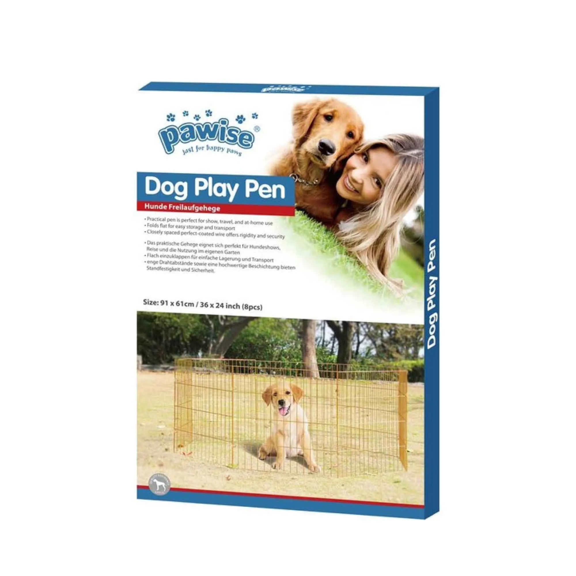 Durable Foldable Metal Pet Playpen, No Tools Needed - Pawise