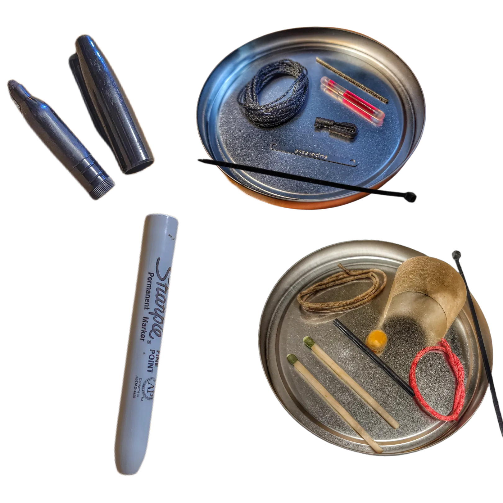 EDC Cache Markers - Hollow Sharpie with internal stash of survival supplies.