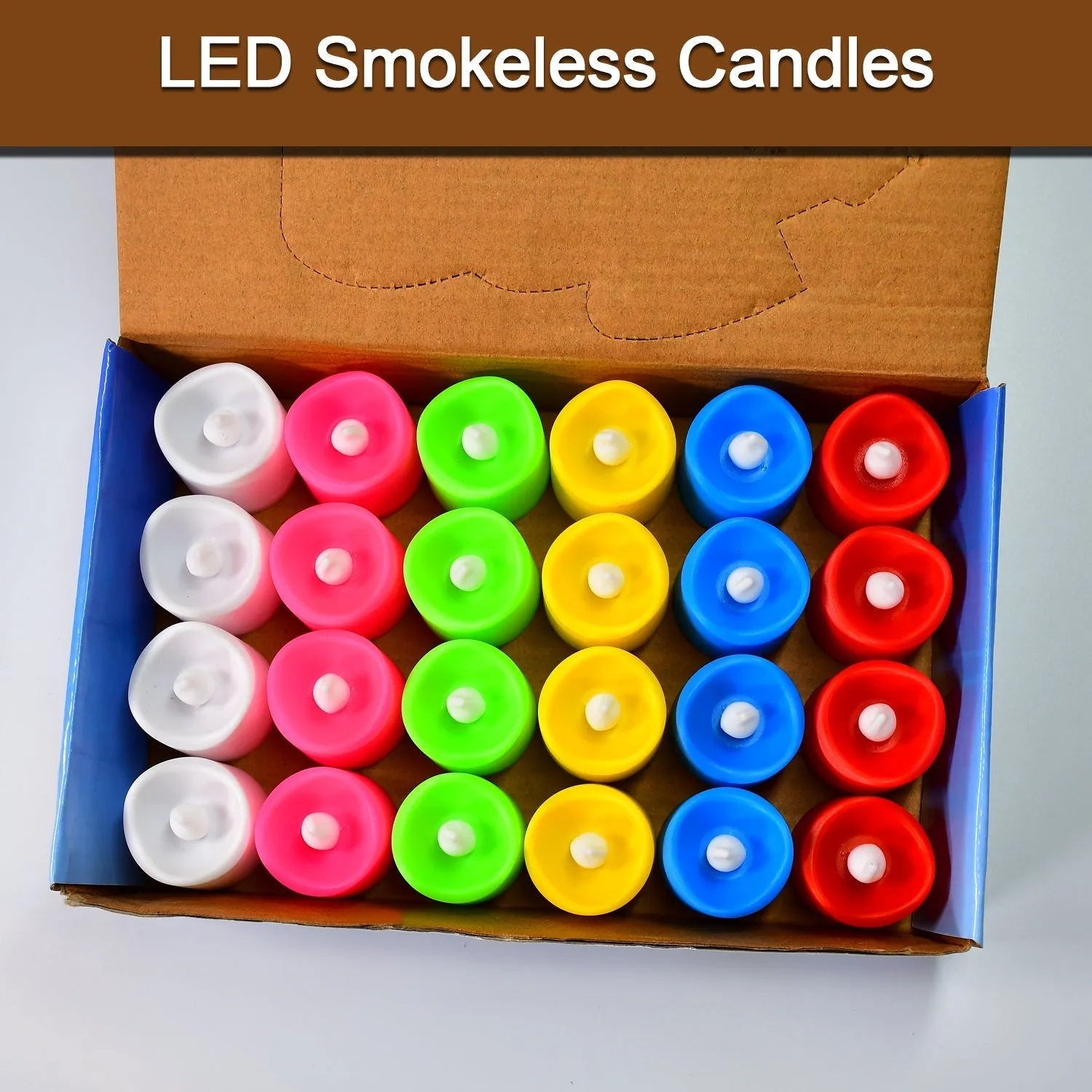 Festive Lighting for Any Occasion: 24 Pack LED Tealight Candles (Multicolor)