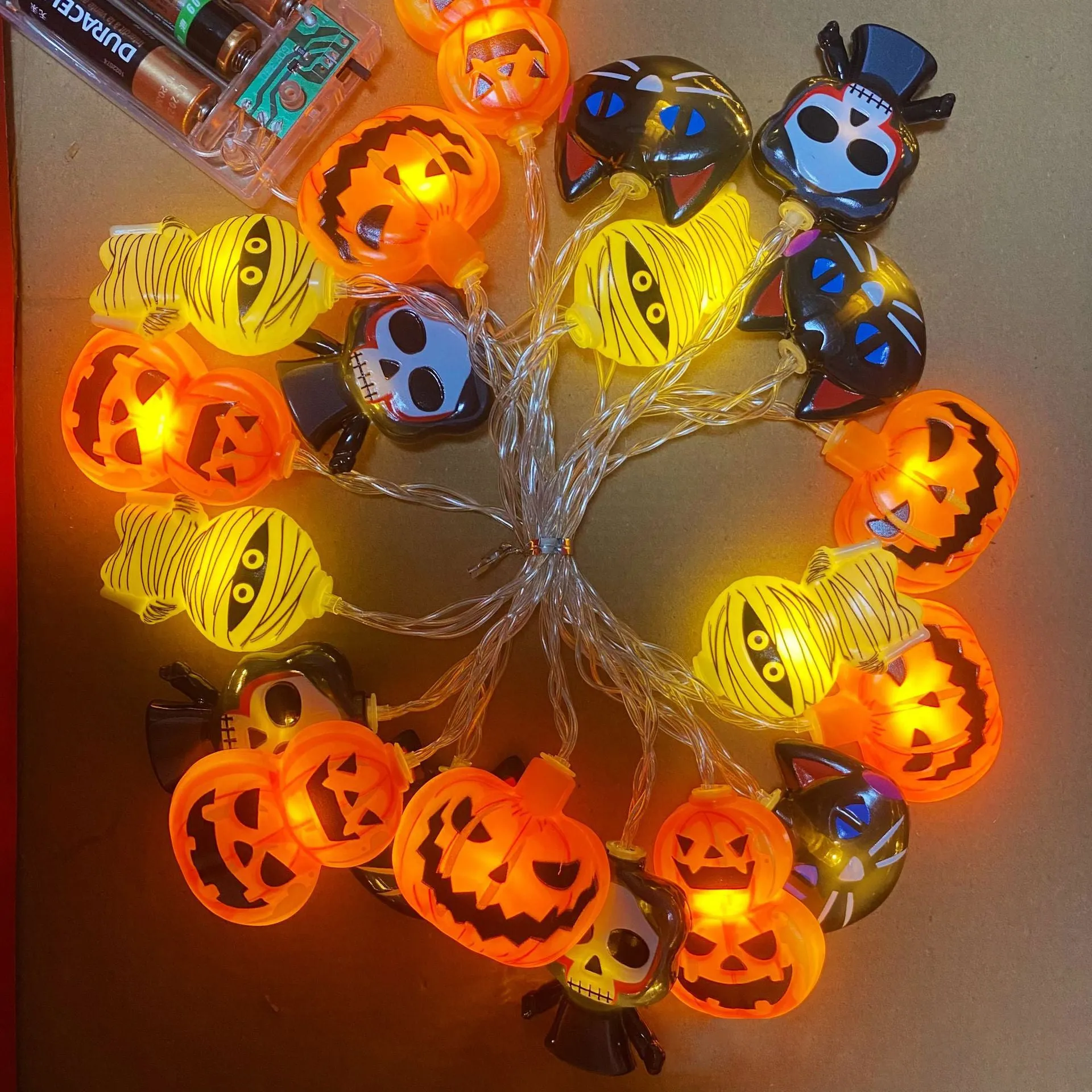 🔥Halloween Sale🔥Halloween Decoration Pumpkin Ghost Light String, 5-20ft 10-40 LED Battery Powered