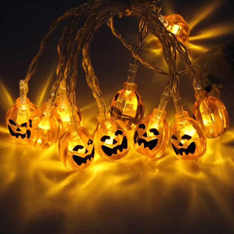 🔥Halloween Sale🔥Halloween Decoration Pumpkin Ghost Light String, 5-20ft 10-40 LED Battery Powered