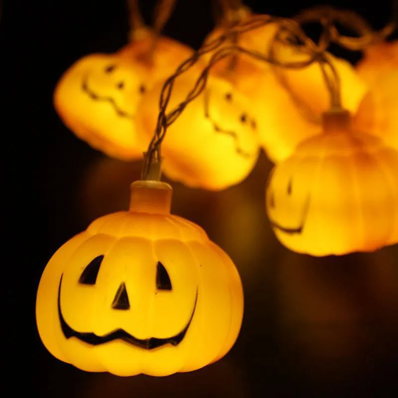 🔥Halloween Sale🔥Halloween Decoration Pumpkin Ghost Light String, 5-20ft 10-40 LED Battery Powered