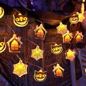 🔥Halloween Sale🔥Halloween Decoration Pumpkin Ghost Light String, 5-20ft 10-40 LED Battery Powered