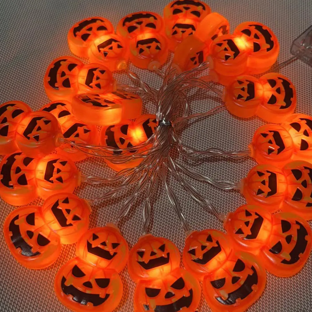 🔥Halloween Sale🔥Halloween Decoration Pumpkin Ghost Light String, 5-20ft 10-40 LED Battery Powered