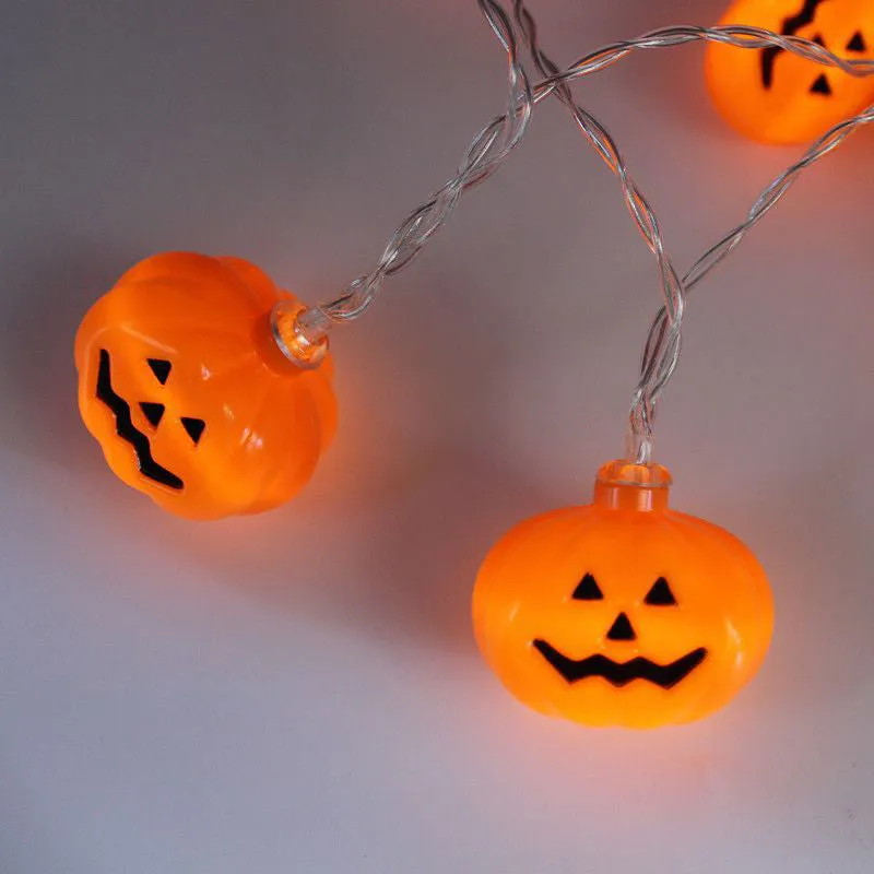 🔥Halloween Sale🔥Halloween Decoration Pumpkin Ghost Light String, 5-20ft 10-40 LED Battery Powered