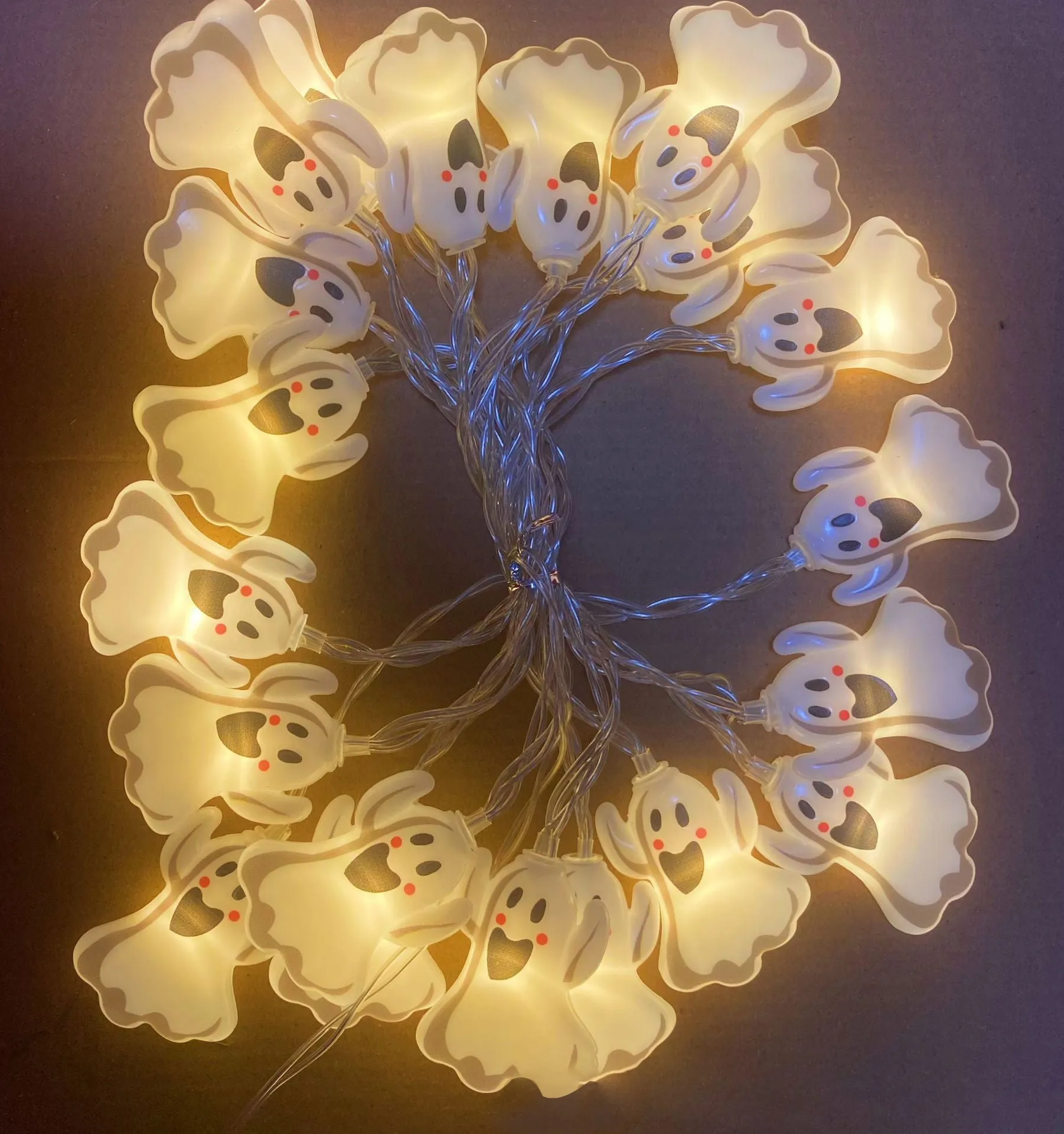 🔥Halloween Sale🔥Halloween Decoration Pumpkin Ghost Light String, 5-20ft 10-40 LED Battery Powered