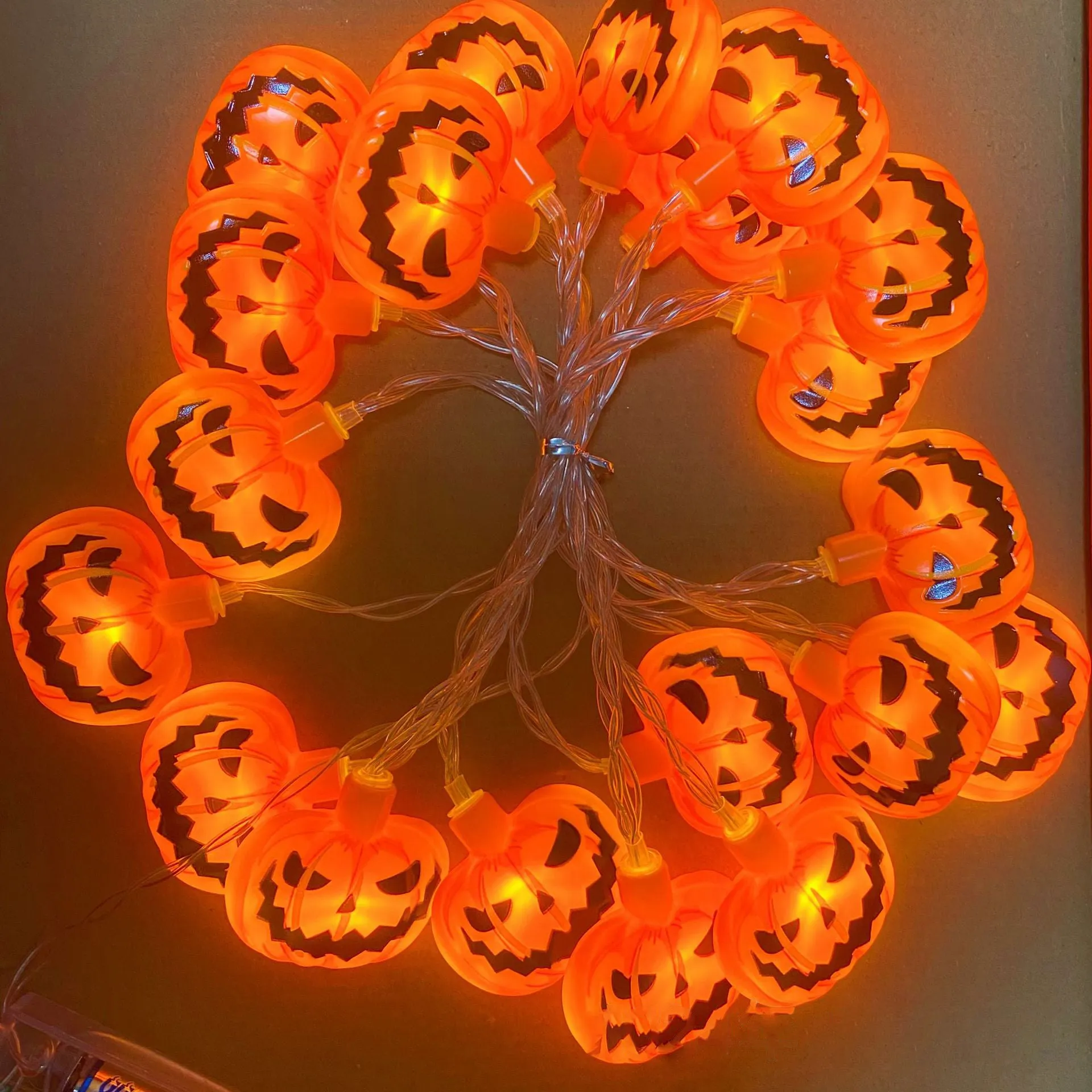 🔥Halloween Sale🔥Halloween Decoration Pumpkin Ghost Light String, 5-20ft 10-40 LED Battery Powered