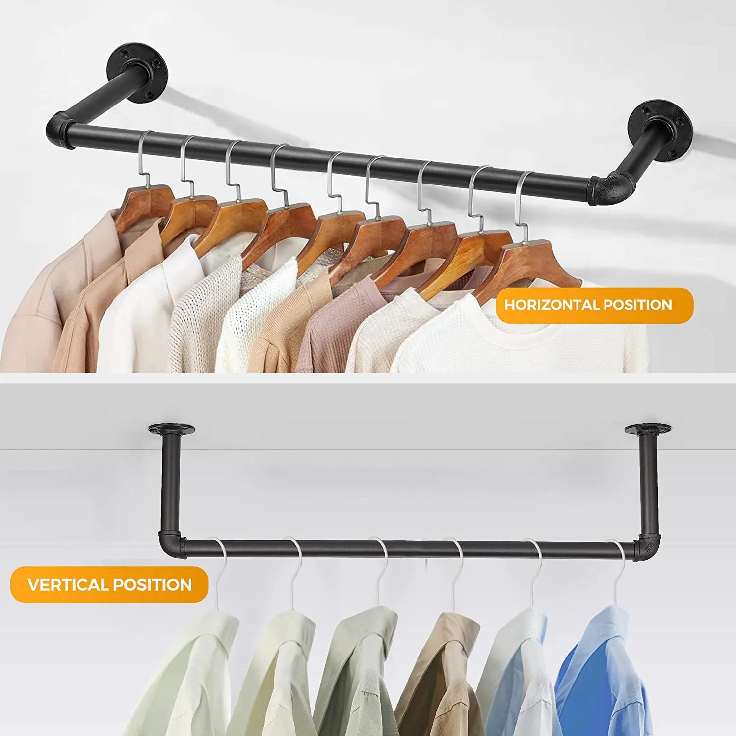 Industrial Pipe Clothes Rack-100CM