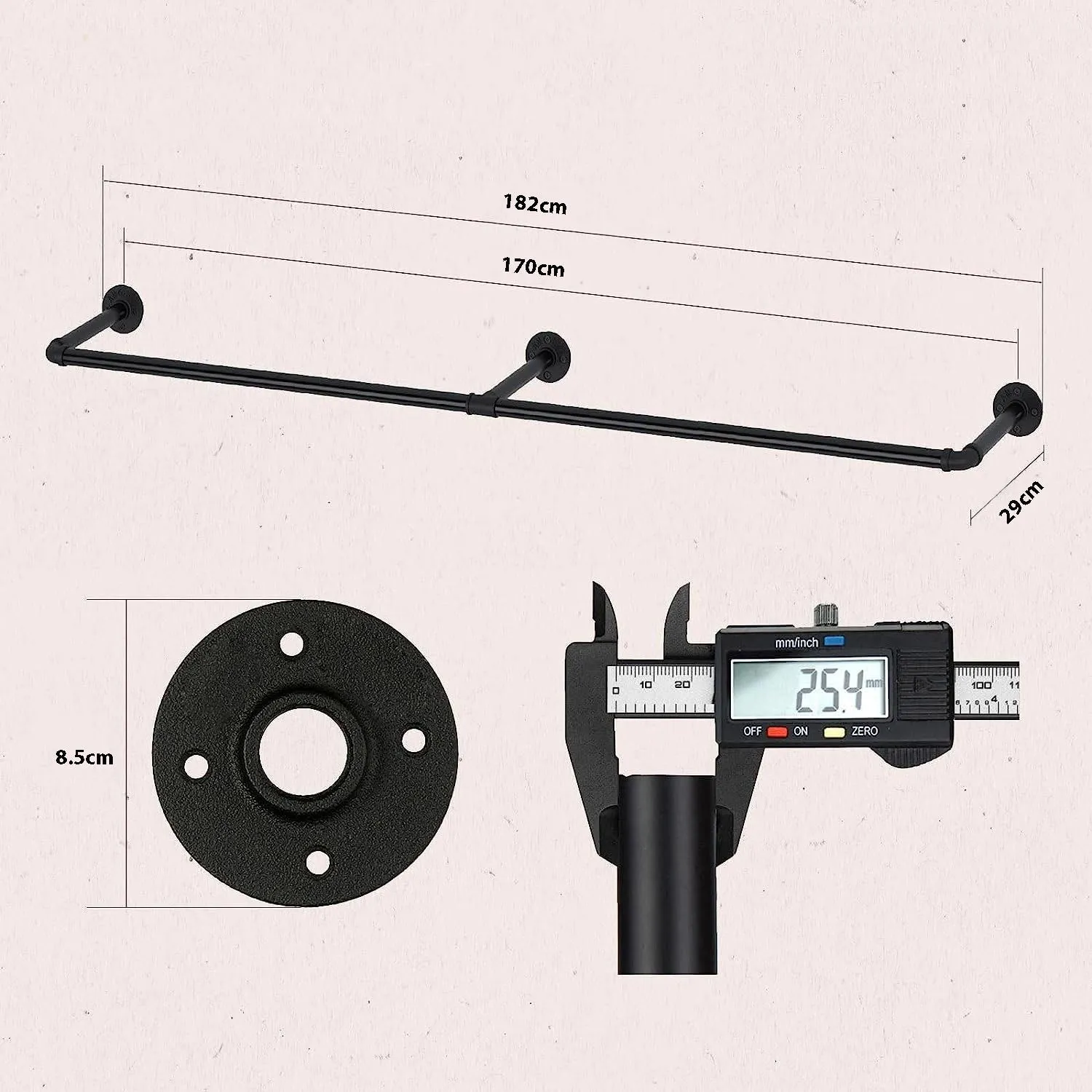 Industrial Pipe Clothes Rack-170CM