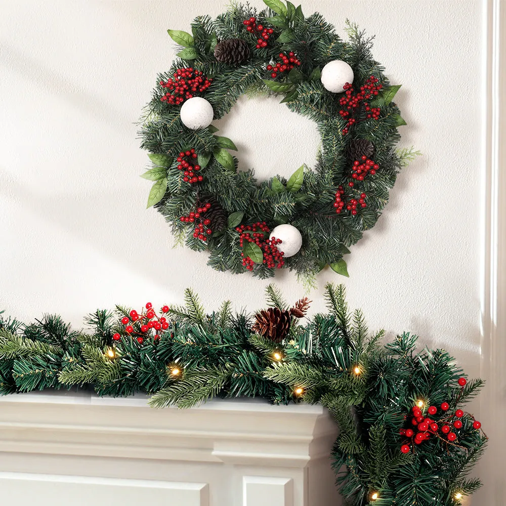 Jingle Jollys Christmas Garland with Wreath Set