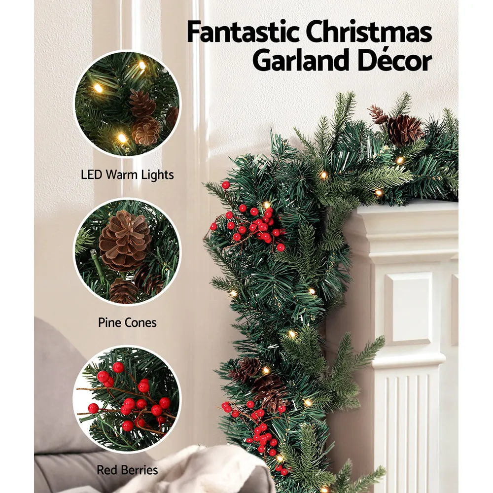 Jingle Jollys Christmas Garland with Wreath Set