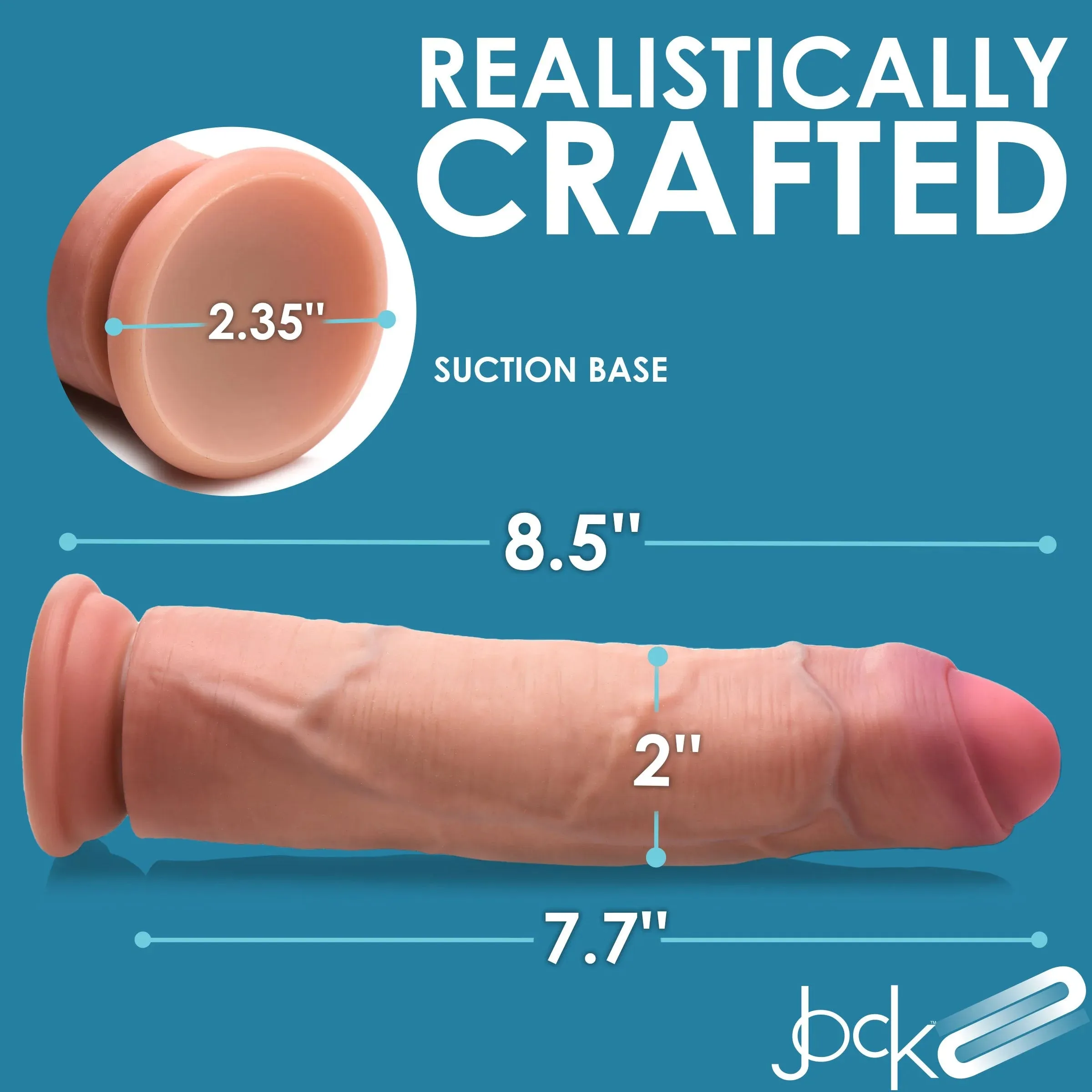 Jock Uncut 8.5" Dual-Density Silicone Dildo with Foreskin