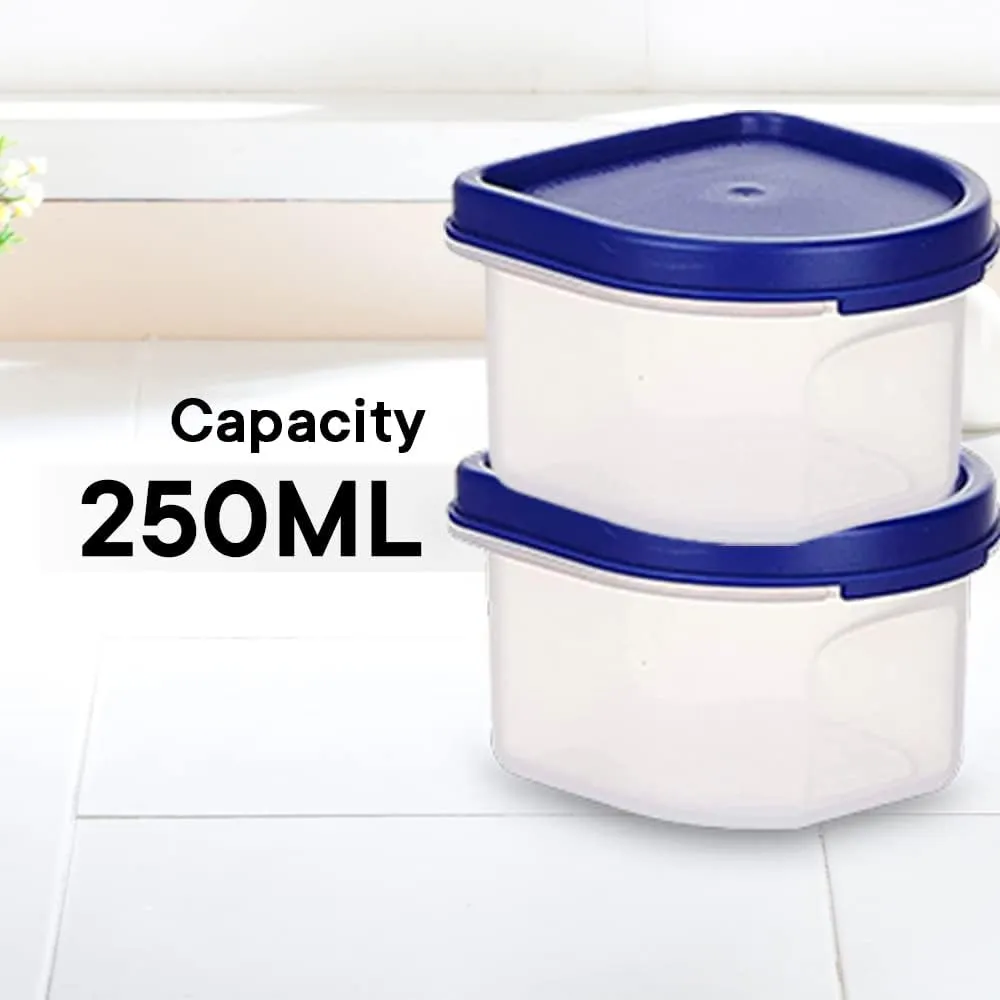 Kuber Industries Storage Utility Container|Plastic Unbreakable Food Storage Jar|Leak Roof,BPA Free Food Kitchen Organizer with Lid,250 ML,Set of 6 (White) (Pack of 3)