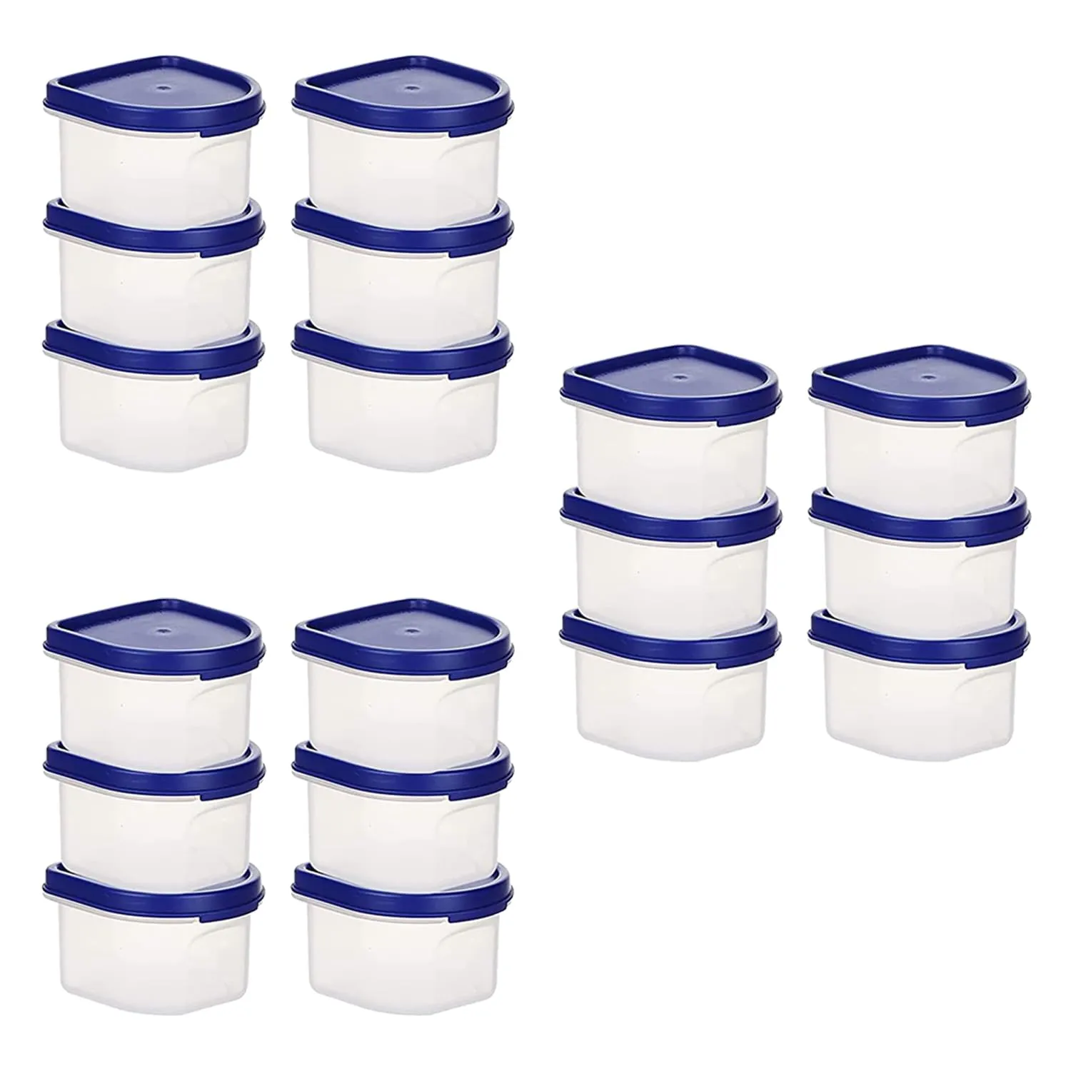 Kuber Industries Storage Utility Container|Plastic Unbreakable Food Storage Jar|Leak Roof,BPA Free Food Kitchen Organizer with Lid,250 ML,Set of 6 (White) (Pack of 3)