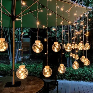 LED 3.5m Wishing Ball Curtain | Outdoor Solar String Lights