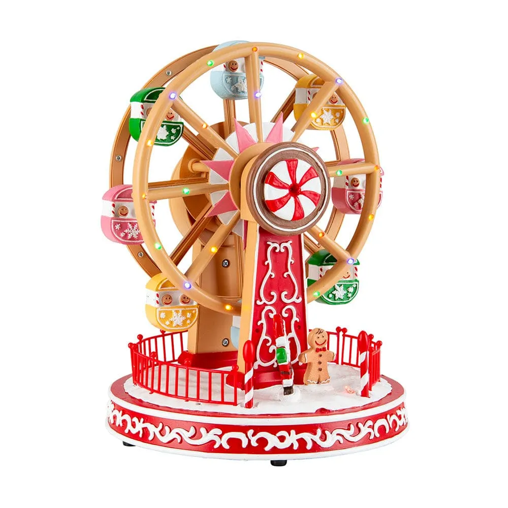 LED Musical Flashing Gingerbread Ferris Wheel