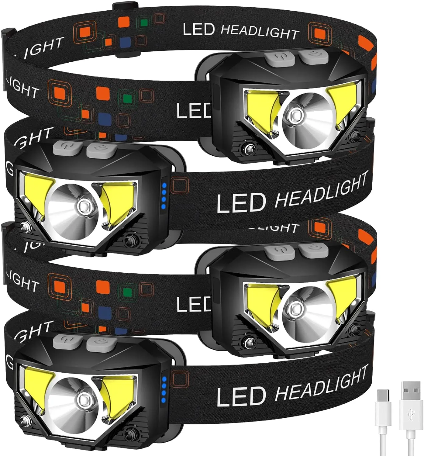 LHKNL 1200 Lumen Ultra-Light Bright LED Rechargeable Headlight