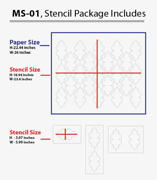 Long time staying design and ideas with Moroccan stencils, MS-01