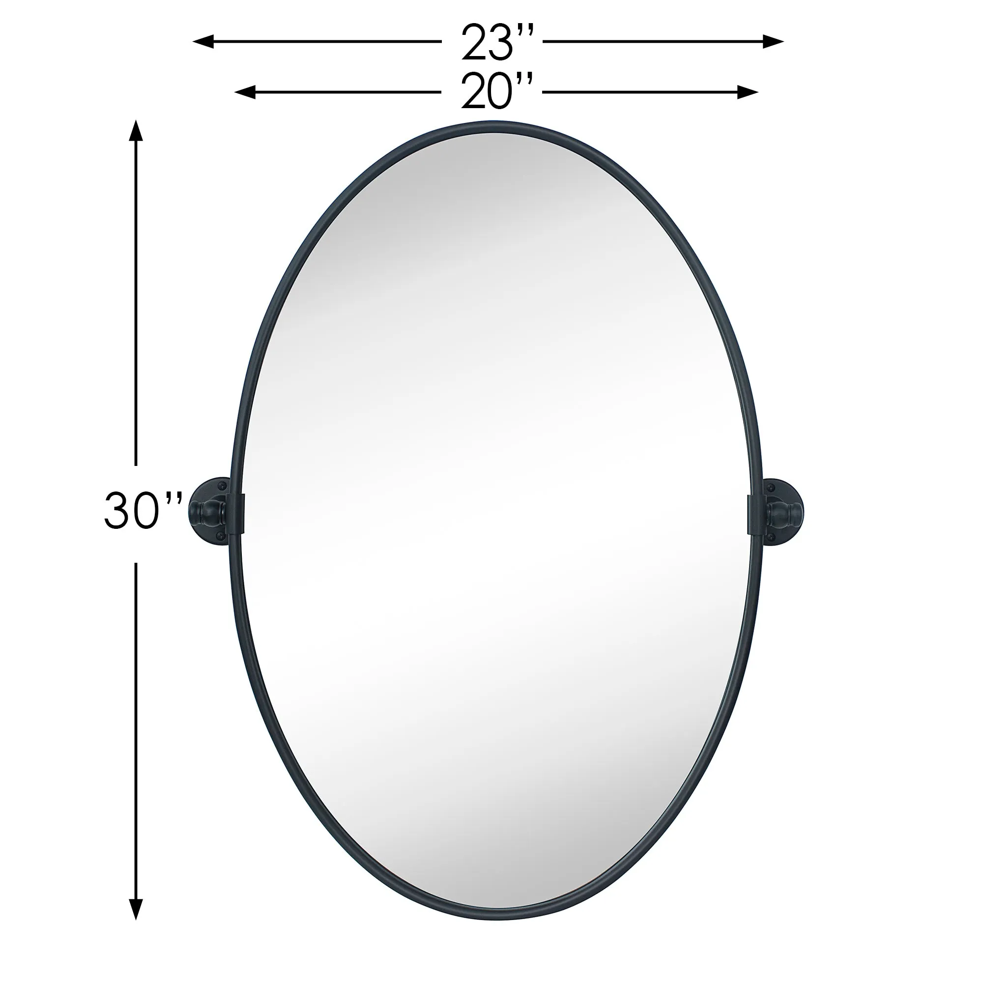 Luecinda Oval Pivoting Mirror Tilt Mirror for Bathroom Swivel Metal Framed Wall Mounted Bathroom Vanity Mirror