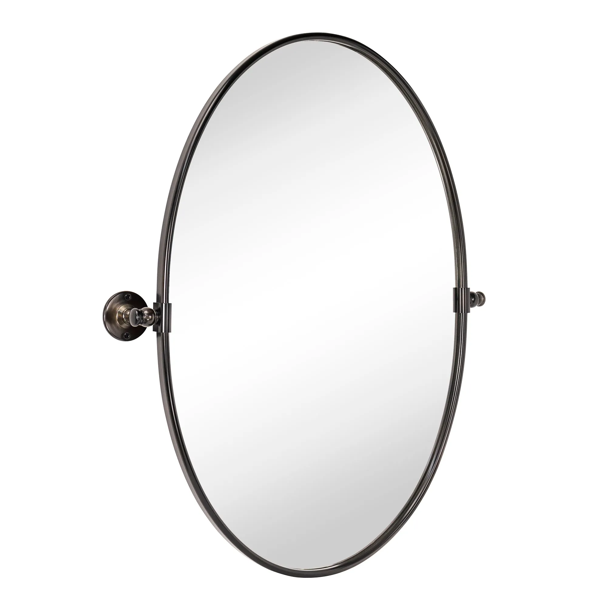 Luecinda Oval Pivoting Mirror Tilt Mirror for Bathroom Swivel Metal Framed Wall Mounted Bathroom Vanity Mirror