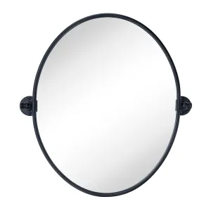 Luecinda Oval Pivoting Mirror Tilt Mirror for Bathroom Swivel Metal Framed Wall Mounted Bathroom Vanity Mirror