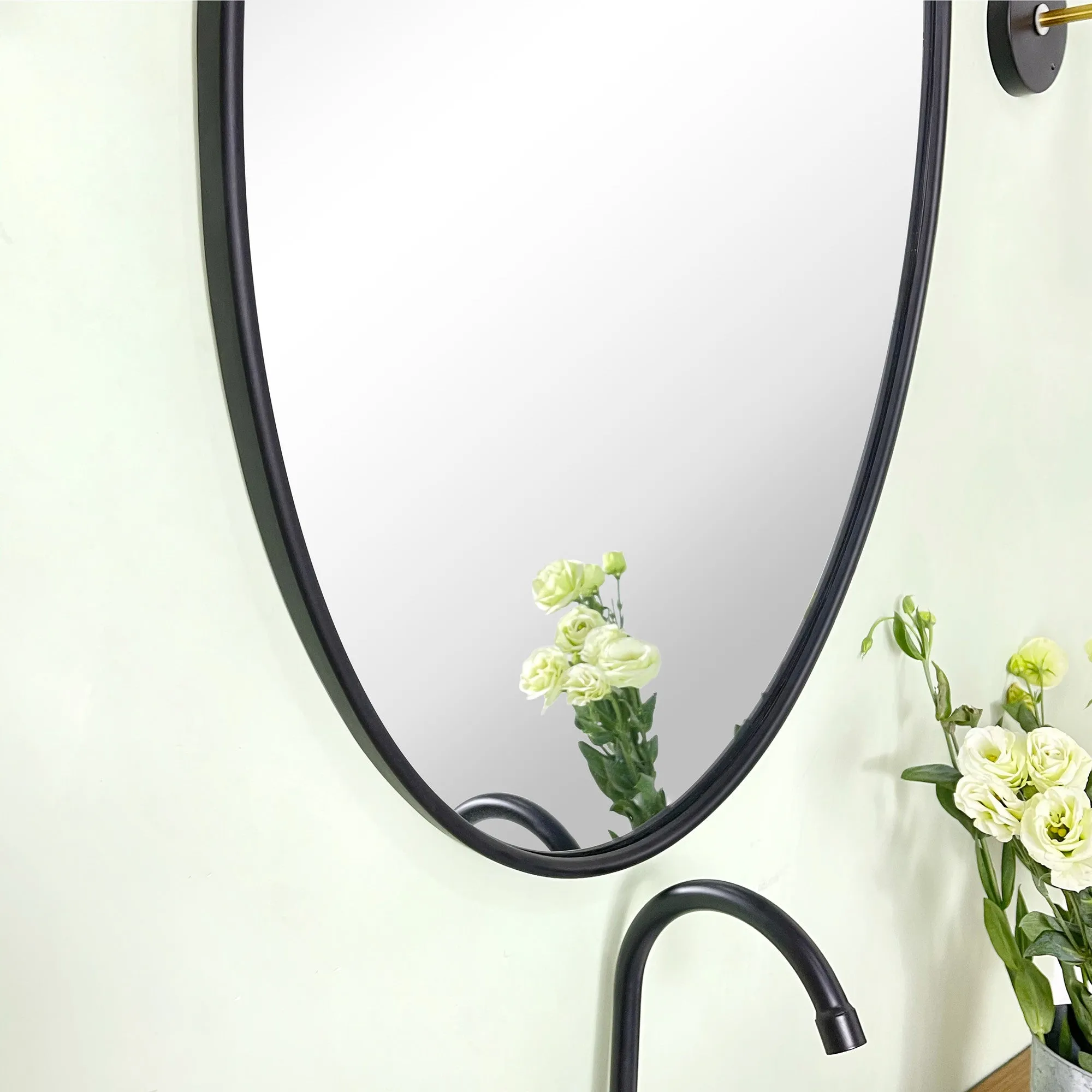 Luecinda Oval Pivoting Mirror Tilt Mirror for Bathroom Swivel Metal Framed Wall Mounted Bathroom Vanity Mirror