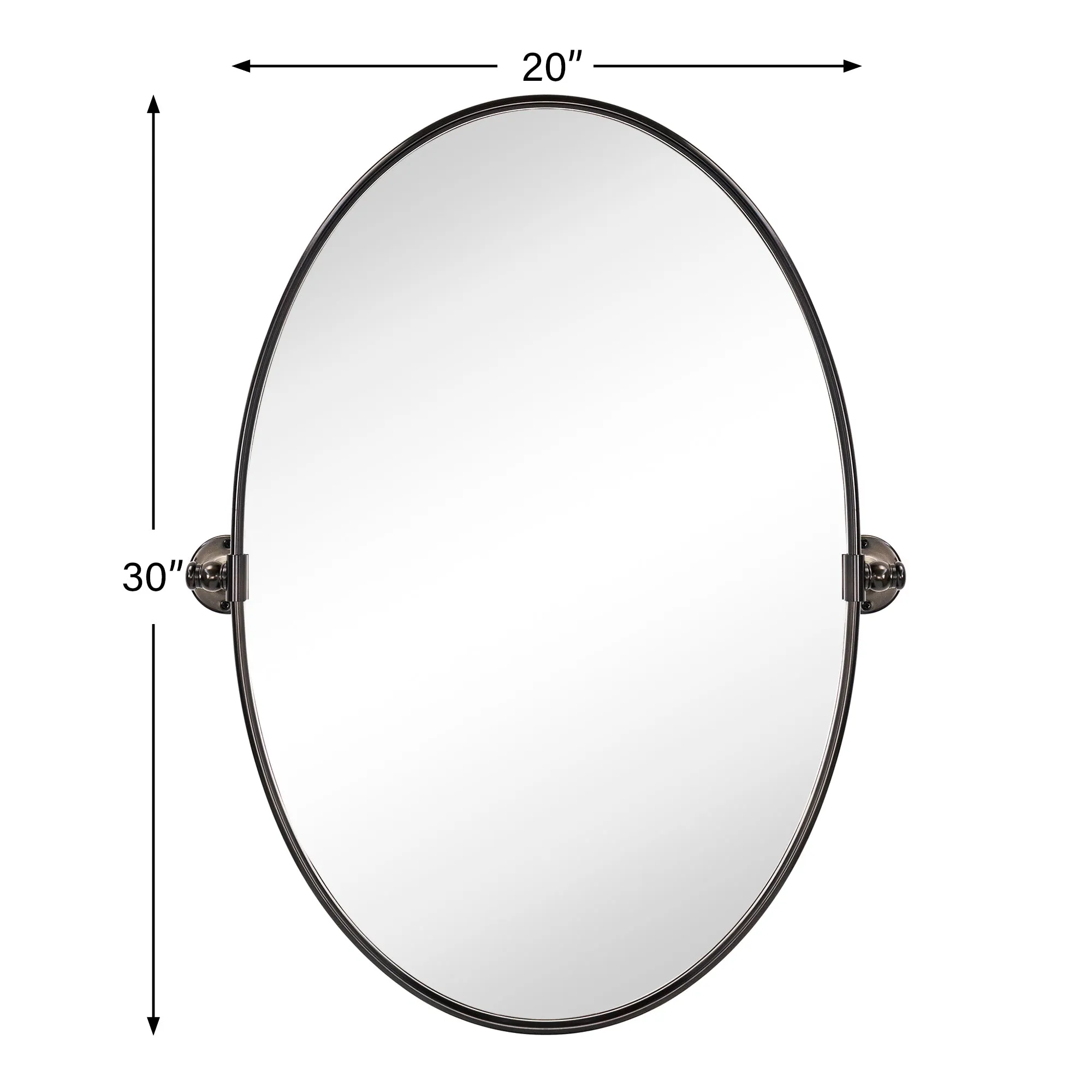 Luecinda Oval Pivoting Mirror Tilt Mirror for Bathroom Swivel Metal Framed Wall Mounted Bathroom Vanity Mirror