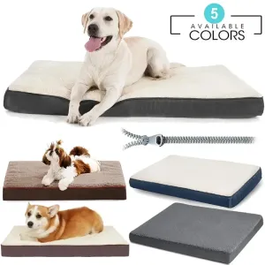 Memory Foam Dog Bed - Removable Washable Mattress for Large Dogs