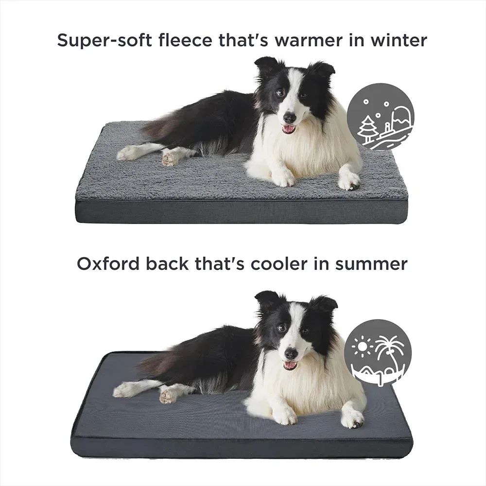 Memory Foam Dog Bed - Removable Washable Mattress for Large Dogs