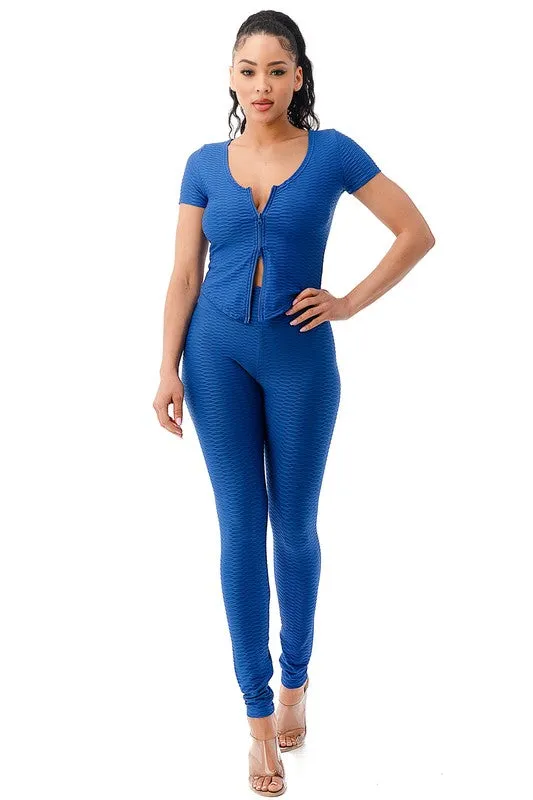 Miriella Royal Blue 2 Piece Leggings Set