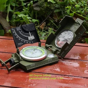 MLC2 Professional Military Lensatic Sighting Metal Compass with Inclinometer and Carrying Pouch