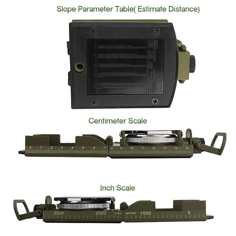 MLC2 Professional Military Lensatic Sighting Metal Compass with Inclinometer and Carrying Pouch