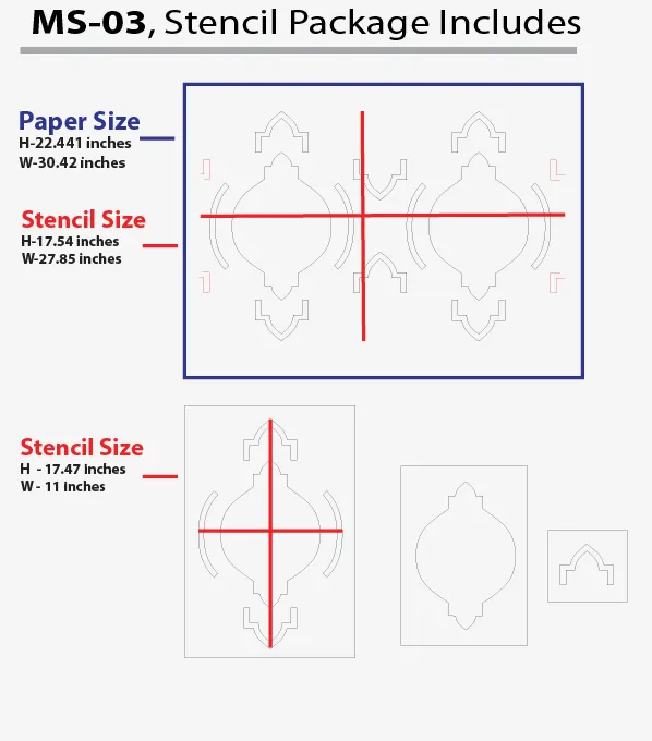 Moroccan Stencil and stencil designs, MS-03